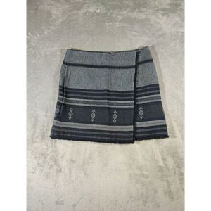 Loft Skirt Womens 14 Black/White Blanket Jacquard‎ Wrap Lined Cotton Boho Chic